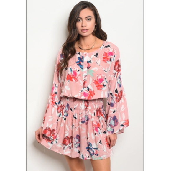 Pink Floral Pattern Dress - Picture 2 of 6